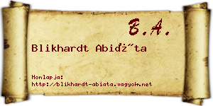 Blikhardt Abiáta névjegykártya